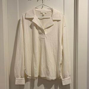 Treasure & Bond Off-White Collared Shirt